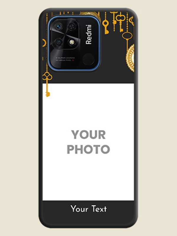 Custom Decorative Design with Text on Space Black Custom Soft Matte Back Cover - Redmi 10 - alternate view