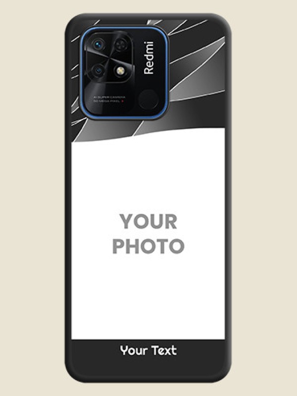 Custom Mixed Wave Lines on Photo on Space Black Soft Matte Mobile Cover - Redmi 10 - alternate view