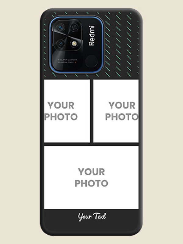 Custom Cross Dotted Pattern with 2 Image Holder  on Personalised Space Black Soft Matte Cases - Redmi 10 - alternate view