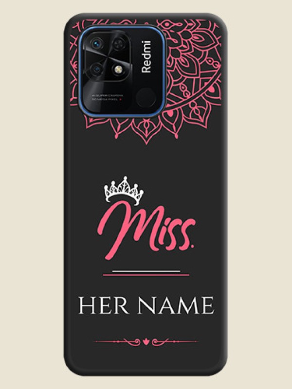 Custom Mrs Name with Floral Design on Space Black Personalized Soft Matte Phone Covers - Redmi 10 - alternate view