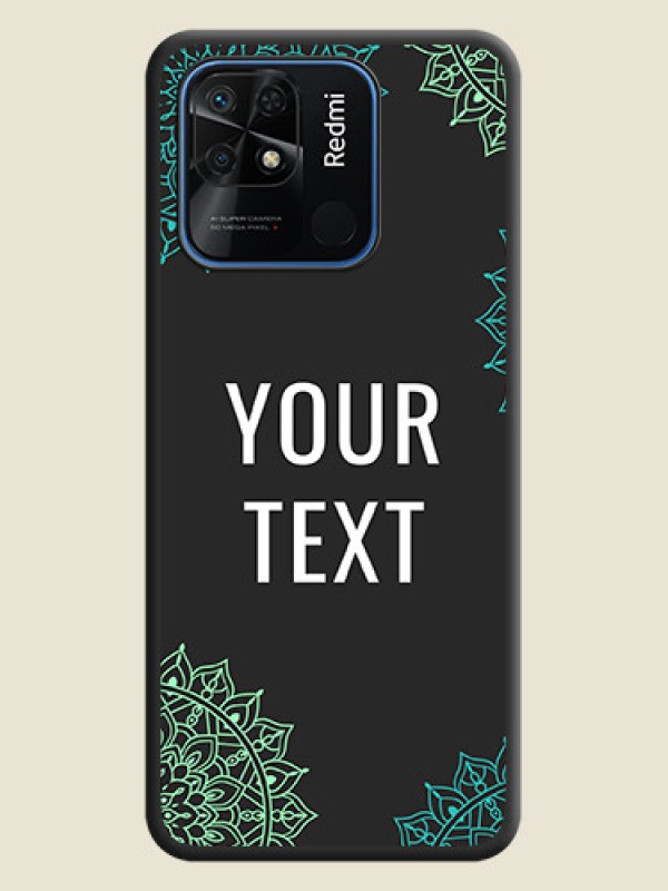 Custom Your Name with Floral Design on Space Black Custom Soft Matte Back Cover - Redmi 10 - alternate view