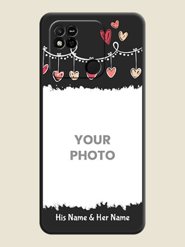 Custom Pink Love Hangings with Name on Space Black Custom Soft Matte Phone Cases - Xiaomi Redmi 10A Sport - alternate view