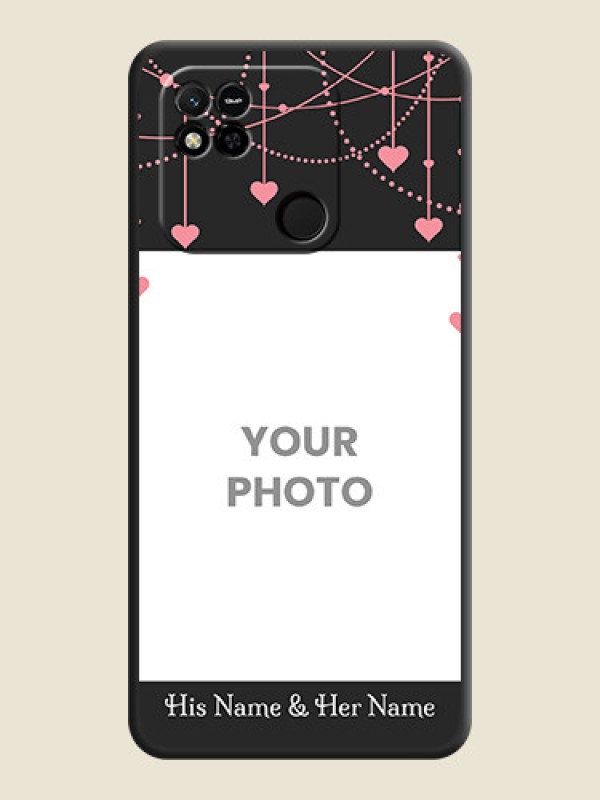 Custom Pink Love Hangings with Text on Space Black Custom Soft Matte Back Cover - Xiaomi Redmi 10A Sport - alternate view