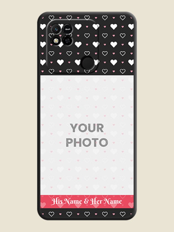 Custom White Color Love Symbols with Text Design on Photo on Space Black Soft Matte Phone Cover - Xiaomi Redmi 10A Sport - alternate view