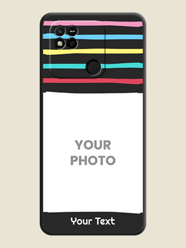 Custom Multicolor Lines with Image on Space Black Personalized Soft Matte Phone Covers - Xiaomi Redmi 10A Sport - alternate view