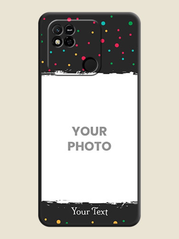 Custom Multicolor Dotted Pattern with Text on Space Black Custom Soft Matte Phone Back Cover - Xiaomi Redmi 10A Sport - alternate view