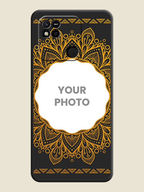 Custom Round Image with Floral Design on Photo on Space Black Soft Matte Mobile Cover - Xiaomi Redmi 10A Sport - alternate view