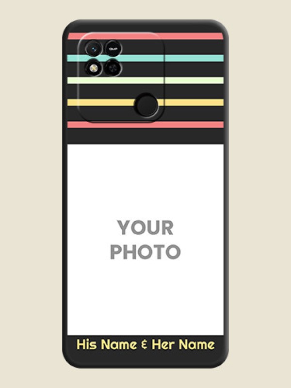Custom Color Stripes with Photo and Text on Photo on Space Black Soft Matte Mobile Case - Xiaomi Redmi 10A Sport - alternate view