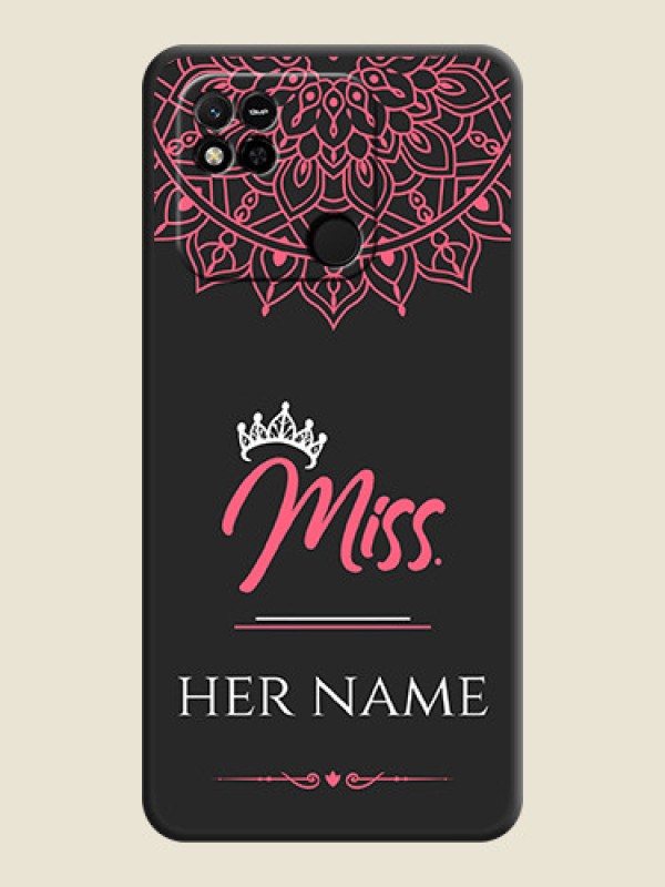 Custom Mrs Name with Floral Design on Space Black Personalized Soft Matte Phone Covers - Xiaomi Redmi 10A Sport - alternate view