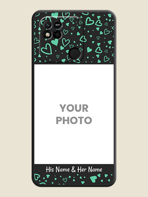 Custom Sea Green Indefinite Love Pattern on Photo on Space Black Soft Matte Mobile Cover - Xiaomi Redmi 10A - alternate view