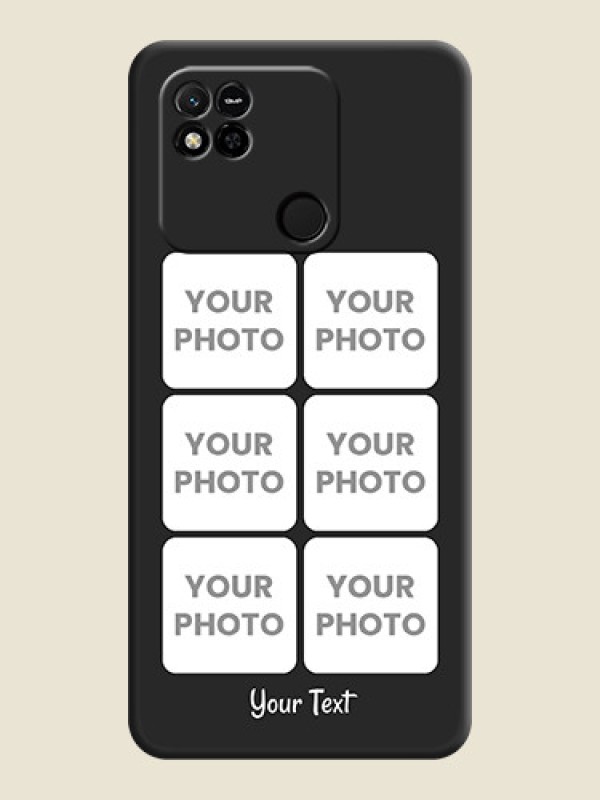 Custom Floral Art with 6 Image Holder on Photo on Space Black Soft Matte Mobile Case - Xiaomi Redmi 10A - alternate view