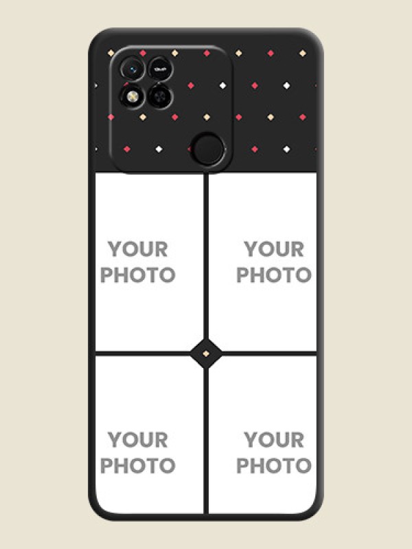 Custom Multicolor Dotted Pattern with 4 Image Holder on Space Black Custom Soft Matte Phone Cases - Xiaomi Redmi 10A - alternate view
