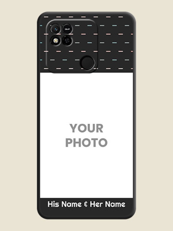 Custom Line Pattern Design with Text on Space Black Custom Soft Matte Phone Back Cover - Xiaomi Redmi 10A - alternate view