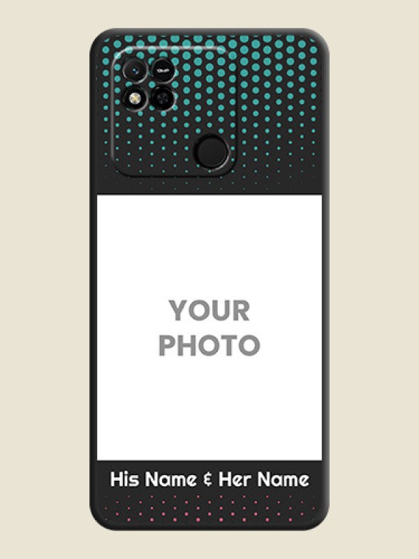 Custom Faded Dots with Grunge Photo Frame and Text on Space Black Custom Soft Matte Phone Cases - Xiaomi Redmi 10A - alternate view