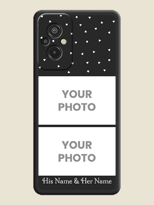 Custom Miniature Love Symbols with Name on Space Black Custom Soft Matte Back Cover - Xiaomi Redmi 11 Prime 4G - alternate view