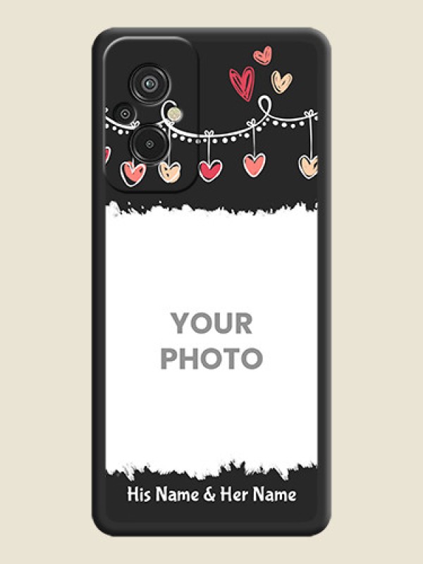Custom Pink Love Hangings with Name on Space Black Custom Soft Matte Phone Cases - Xiaomi Redmi 11 Prime 4G - alternate view