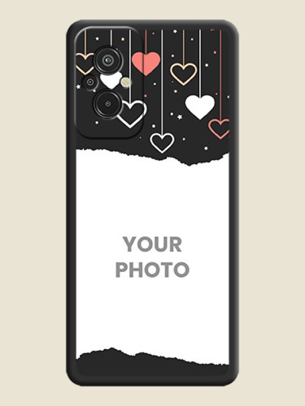 Custom Love Hangings with Splash Wave Picture on Space Black Custom Soft Matte Phone Back Cover - Xiaomi Redmi 11 Prime 4G - alternate view