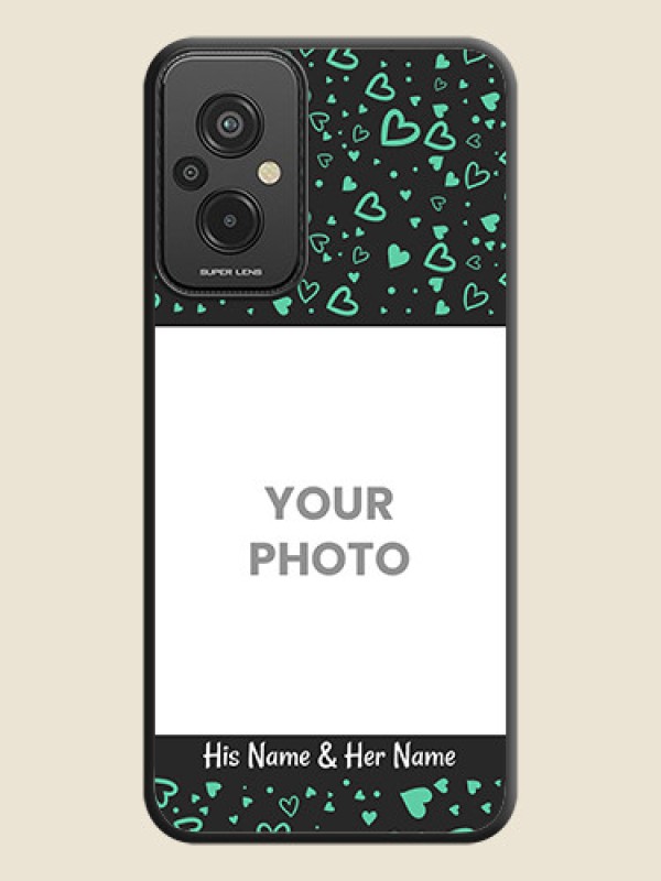 Custom Sea Green Indefinite Love Pattern on Photo on Space Black Soft Matte Mobile Cover - Xiaomi Redmi 11 Prime 4G - alternate view