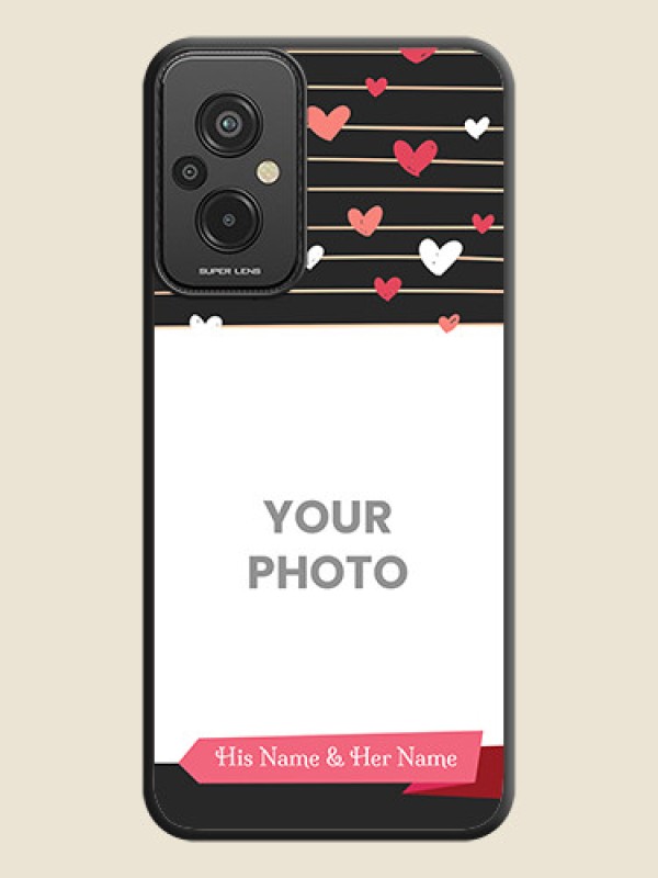 Custom Love Pattern with Name on Pink Ribbon  on Photo on Space Black Soft Matte Back Cover - Xiaomi Redmi 11 Prime 4G - alternate view