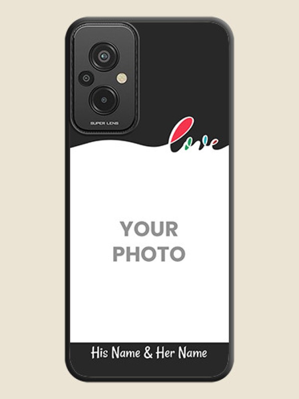 Custom Fall in Love Pattern with Picture on Photo on Space Black Soft Matte Mobile Case - Xiaomi Redmi 11 Prime 4G - alternate view