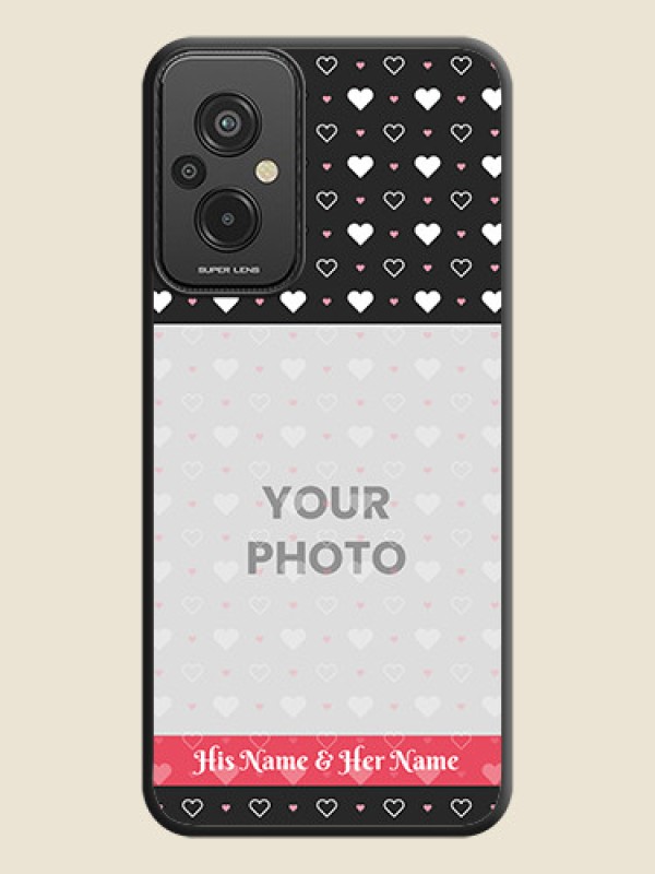 Custom White Color Love Symbols with Text Design on Photo on Space Black Soft Matte Phone Cover - Xiaomi Redmi 11 Prime 4G - alternate view