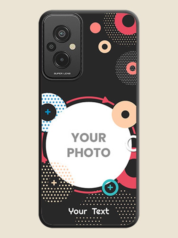 Custom Multicoloured Round Image on Personalised Space Black Soft Matte Cases - Xiaomi Redmi 11 Prime 4G - alternate view