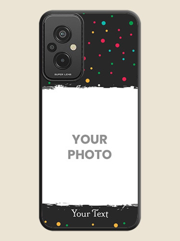 Custom Multicolor Dotted Pattern with Text on Space Black Custom Soft Matte Phone Back Cover - Xiaomi Redmi 11 Prime 4G - alternate view