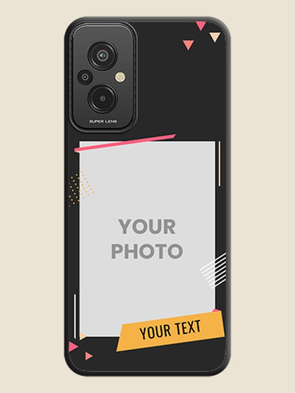 Custom Photo Frame with Triangle Small Dots on Photo on Space Black Soft Matte Back Cover - Xiaomi Redmi 11 Prime 4G - alternate view