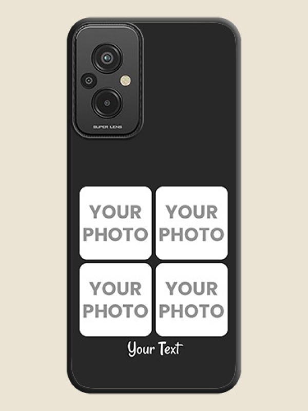 Custom Floral Art with 6 Image Holder on Photo on Space Black Soft Matte Mobile Case - Xiaomi Redmi 11 Prime 4G - alternate view