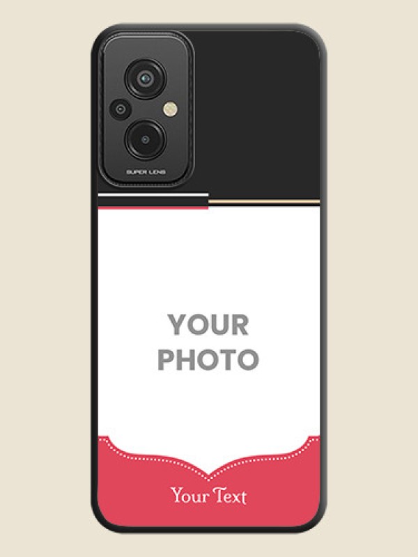 Custom Classic Plain Design with Name on Photo on Space Black Soft Matte Phone Cover - Xiaomi Redmi 11 Prime 4G - alternate view