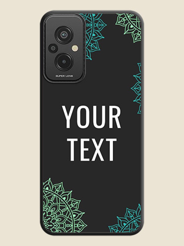Custom Your Name with Floral Design on Space Black Custom Soft Matte Back Cover - Xiaomi Redmi 11 Prime 4G - alternate view