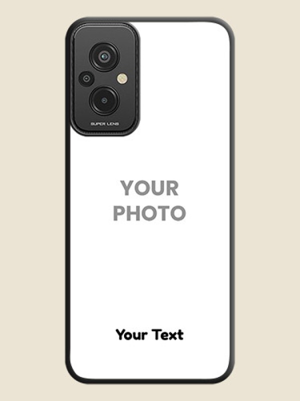 Custom Full Single Pic Upload With Text On Space Black Personalized Soft Matte Phone Covers -Xiaomi Redmi 11 Prime 4G - alternate view