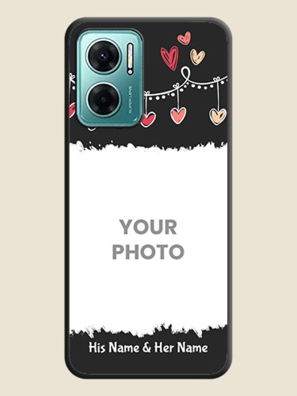 Custom Pink Love Hangings with Name on Space Black Custom Soft Matte Phone Cases - Xiaomi Redmi 11 Prime 5G - alternate view