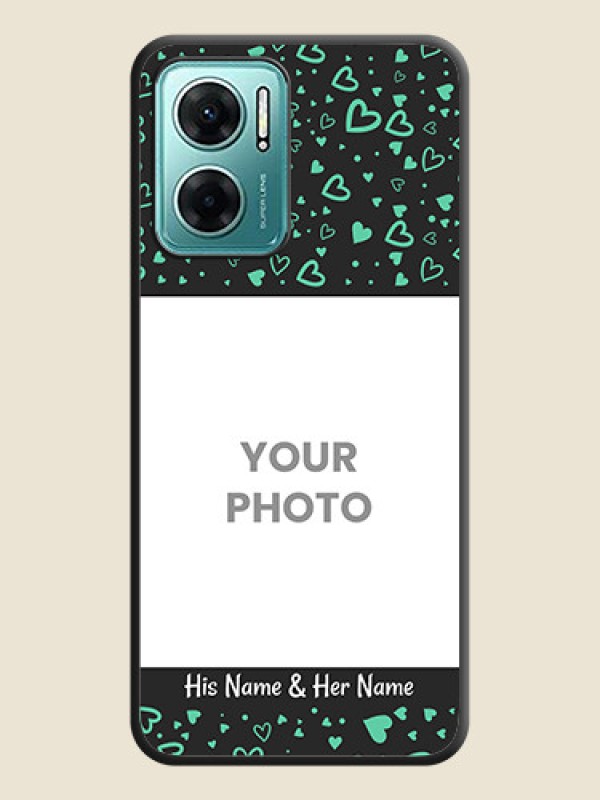 Custom Sea Green Indefinite Love Pattern on Photo on Space Black Soft Matte Mobile Cover - Xiaomi Redmi 11 Prime 5G - alternate view