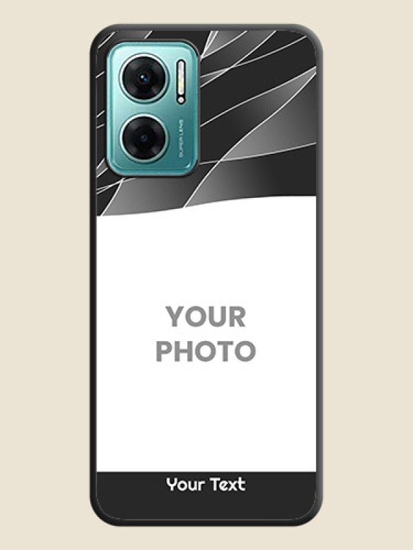 Custom Mixed Wave Lines on Photo on Space Black Soft Matte Mobile Cover - Xiaomi Redmi 11 Prime 5G - alternate view