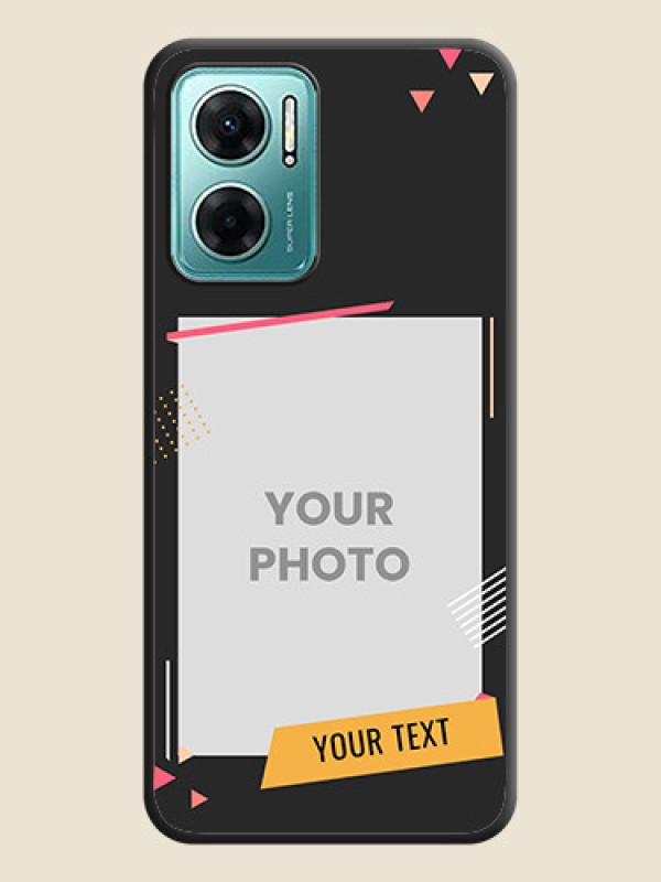 Custom Photo Frame with Triangle Small Dots on Photo on Space Black Soft Matte Back Cover - Xiaomi Redmi 11 Prime 5G - alternate view