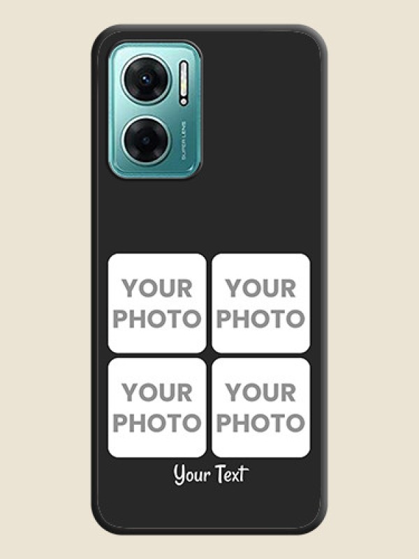 Custom Floral Art with 6 Image Holder on Photo on Space Black Soft Matte Mobile Case - Xiaomi Redmi 11 Prime 5G - alternate view