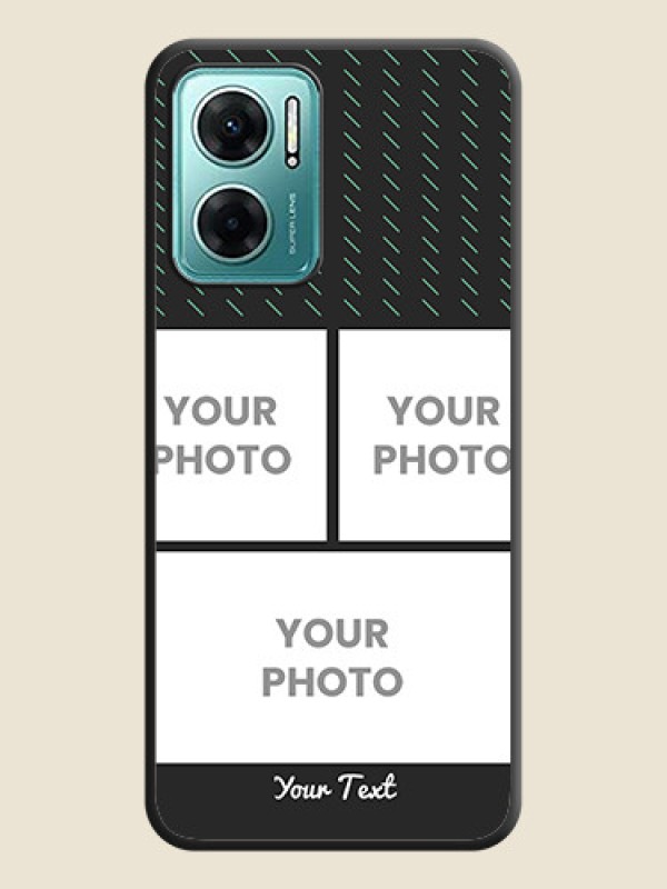 Custom Cross Dotted Pattern with 2 Image Holder  on Personalised Space Black Soft Matte Cases - Xiaomi Redmi 11 Prime 5G - alternate view