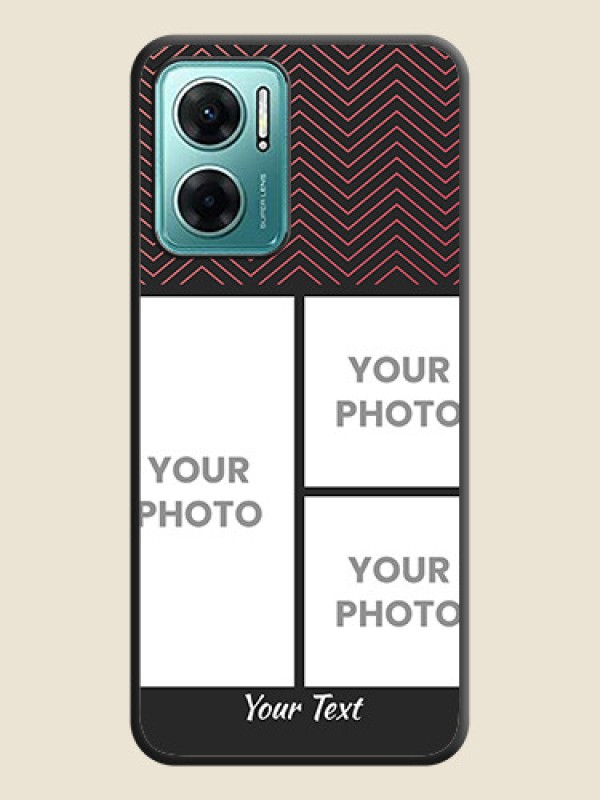 Custom Wave Pattern with 3 Image Holder on Space Black Custom Soft Matte Back Cover - Xiaomi Redmi 11 Prime 5G - alternate view