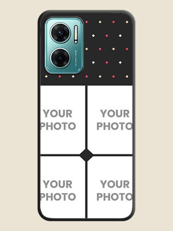 Custom Multicolor Dotted Pattern with 4 Image Holder on Space Black Custom Soft Matte Phone Cases - Xiaomi Redmi 11 Prime 5G - alternate view