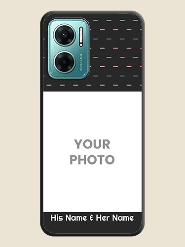 Custom Line Pattern Design with Text on Space Black Custom Soft Matte Phone Back Cover - Xiaomi Redmi 11 Prime 5G - alternate view