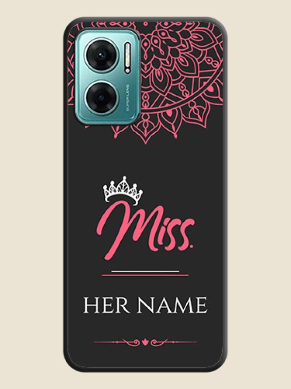 Custom Mrs Name with Floral Design on Space Black Personalized Soft Matte Phone Covers - Xiaomi Redmi 11 Prime 5G - alternate view