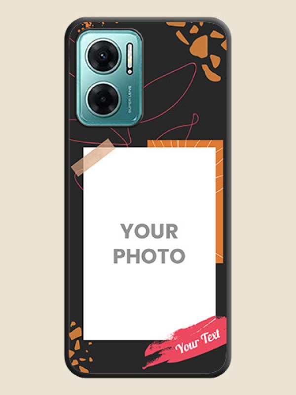 Custom Orange Photo Frame on Space Black Custom Soft Matte Phone Back Cover - Xiaomi Redmi 11 Prime 5G - alternate view