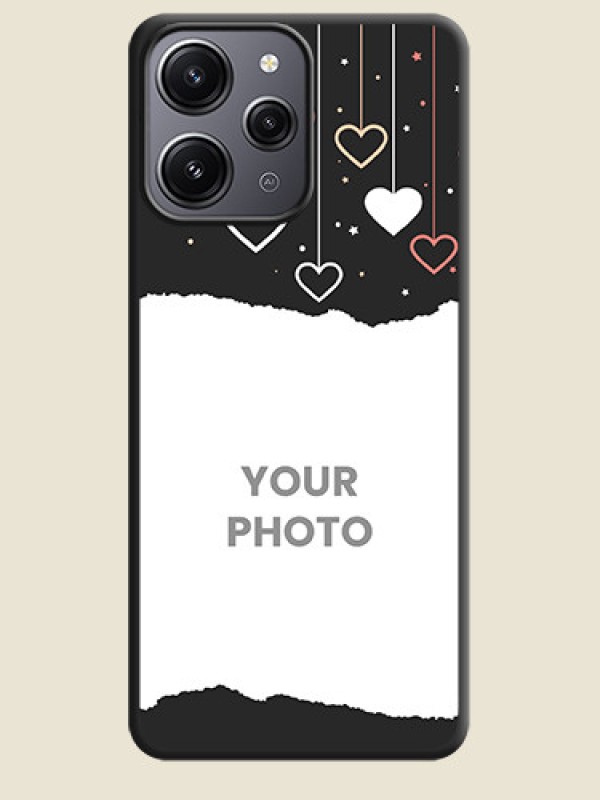 Custom Love Hangings with Splash Wave Picture on Space Black Custom Soft Matte Phone Back Cover - Redmi 12 4G - alternate view