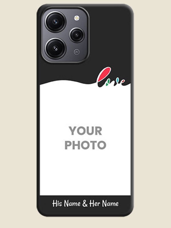 Custom Fall in Love Pattern with Picture - Photo on Space Black Soft Matte Mobile Case - Redmi 12 4G - alternate view
