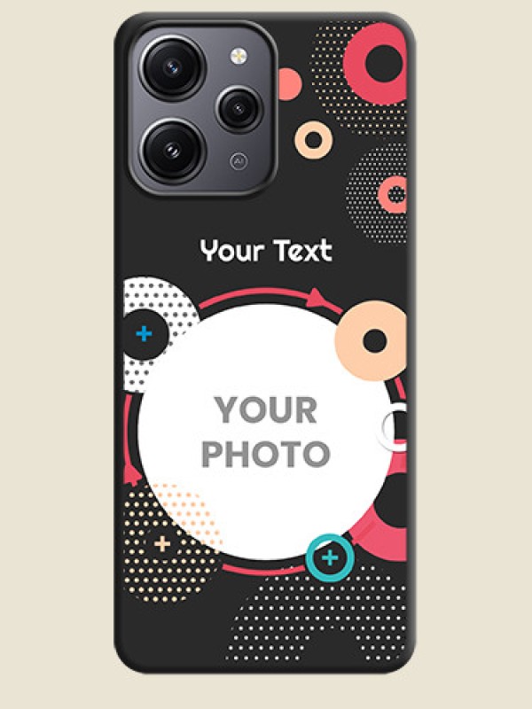Custom Multicoloured Round Image on Personalised Space Black Soft Matte Cases - Redmi 12 4G - alternate view