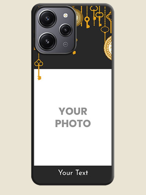 Custom Decorative Design with Text on Space Black Custom Soft Matte Back Cover - Redmi 12 4G - alternate view