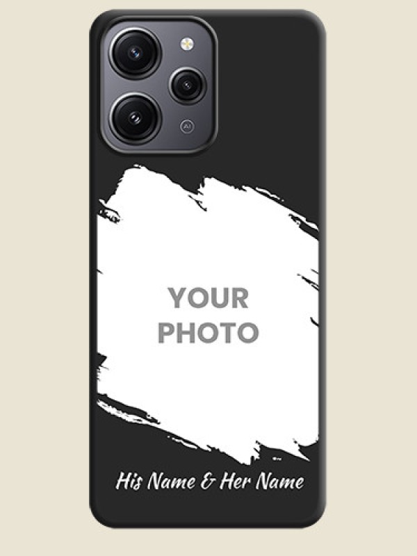 Custom Grunge Brush Strokes - Photo on Space Black Soft Matte Back Cover - Redmi 12 4G - alternate view
