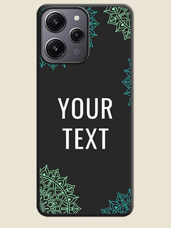 Custom Your Name with Floral Design on Space Black Custom Soft Matte Back Cover - Redmi 12 4G - alternate view