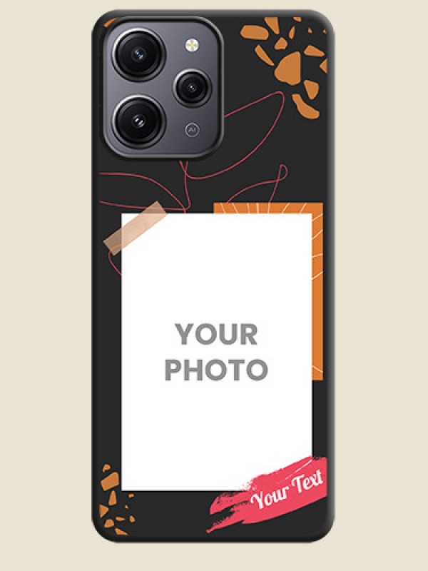 Custom Orange Photo Frame on Space Black Custom Soft Matte Phone Back Cover - Redmi 12 4G - alternate view
